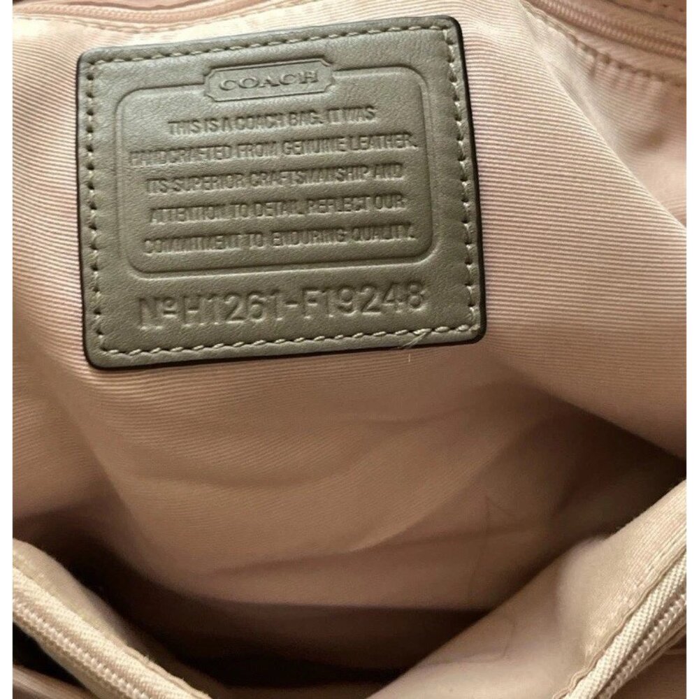 Coach F19248 MEDIUM Vintage Olive Cream Green Soho Leather Shoulder Bag Y2K - Picture 7 of 15